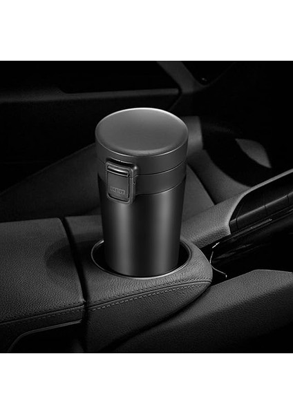 Morning 380 ml Paslanmaz Çelik Termos Mug, Tuş Kilitli, Sızdırmaz, Çift Katmanlı, Siyah BA21522 fırsatları