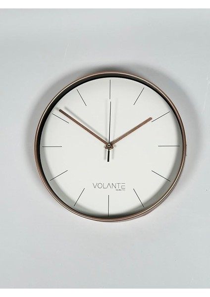 Modern Duvar Saatleri Lofty Serisi 30 cm Ø Gerçek Cam Ev/ofis/mutfak/sınıf/okul Sessiz & Akar (Bronz)