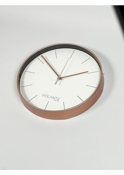 Modern Duvar Saatleri Lofty Serisi 30 cm Ø Gerçek Cam Ev/ofis/mutfak/sınıf/okul Sessiz & Akar (Bronz) fiyatları