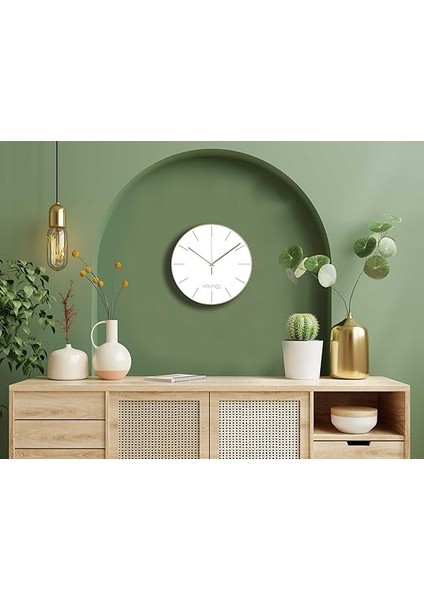 Modern Duvar Saatleri Lofty Serisi 30 cm Ø Gerçek Cam Ev/ofis/mutfak/sınıf/okul Sessiz & Akar (Bronz) fırsatları