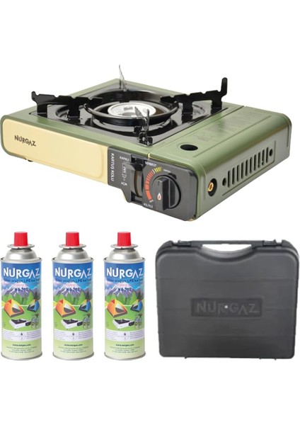Tüp Bağlantılı Portatif Kamp Ocağı 3 Adet 220 gr Kartuş
