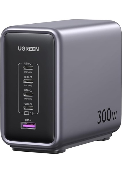 Nexode 300 W USB C Gan Şarj Cihazı, Pd3.1 Tek Bağlantı Noktalı 140 W, Çoklu Şarj Cihazı, 5 Bağlantı Noktalı, MacBook iPad iPhone Galaxy Pixel Steam Deck Kablo 240 W 1,5 M