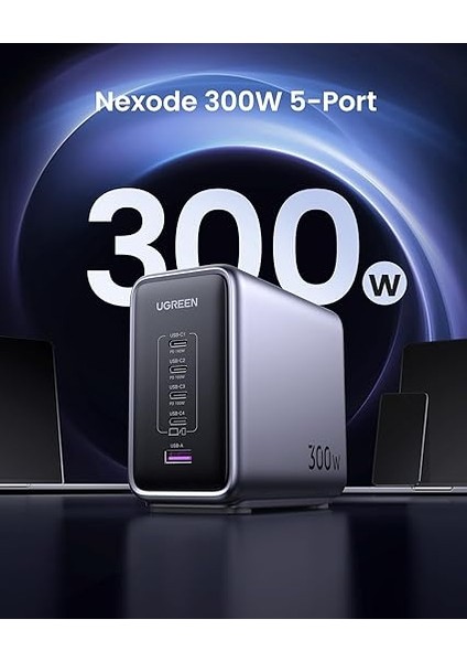 Nexode 300 W USB C Gan Şarj Cihazı, Pd3.1 Tek Bağlantı Noktalı 140 W, Çoklu Şarj Cihazı, 5 Bağlantı Noktalı, MacBook iPad iPhone Galaxy Pixel Steam Deck Kablo 240 W 1,5 M fiyatları