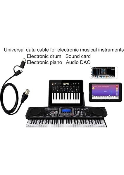 3351 Type C +Micro USB Yazıcı Printer Piyano Midi Bağlantı Kablosu Hızlı USB C USB B Midi Cihazını Müzik Kaydı/oynatma Veri Iletimi Için Bilgisayara Bağlamayı SAĞLAR(LN-3351 Type C+Micro Usb) fiyatları