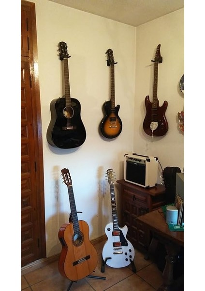 Paket Gitar Askı Kanca Tutucu Duvara Montaj Ekran Akustik Gitar Standı Ukulele Bas Mandolin Banjo Duvara Monte Askıları Siyah indirimleri