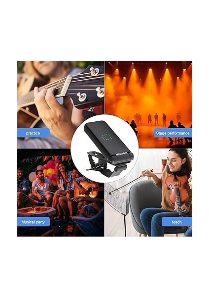 Basstuner Klipsli Gitar Akortçusu, Gitar, Bas, Keman, Ukulele Için Taşınabilir Tuner, Parlak Renkli Ekran, 180 Derece Dönen Yerçekimi Algılama Sistemi, Enerji Tasarruflu fırsatları