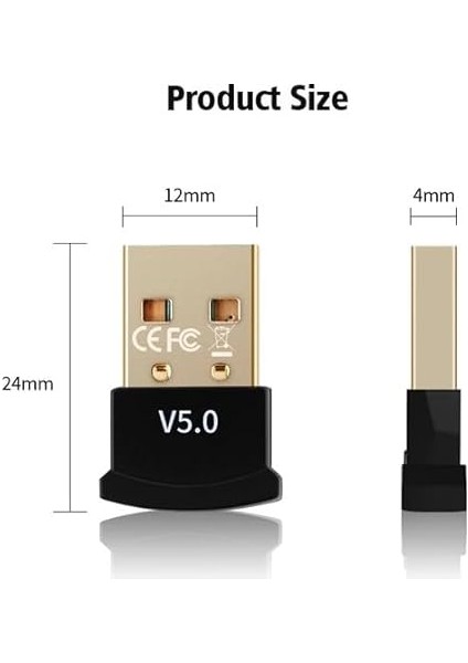 AL-BL05 Bluetooth V5.0 USB Doungle Bluetooth Kablosuz Adaptör (Pc Içindir) Tak Çalıştır. Win 7/8/10/11 Uyumlu modelleri