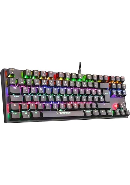 KB-R17 Raptor Black USB 6 Color Blue Switch Lc Layout Gaming Mechanical Keyboard fiyatları