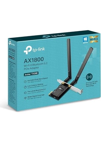 Archer TX20E, AX1800 Wi-Fi 6 Bluetooth 5.2 Pcıe Ağ Kartı indirimleri