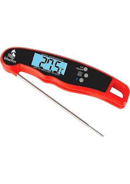 Dijital Hızlı Okunan Mutfak Termometresi - Mıknatıslı, Katlanabilir, Arkadan Aydınlatmalı LCD Ekran, 240° Dönebilen Prob, -50°C~300°C Aralığı