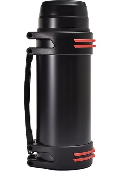 L Çelik 2 L Siyah Vakumlu Kamp Piknik Büyük Termos Askılı Termos CIN488SY