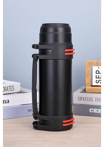 L Çelik 2 L Siyah Vakumlu Kamp Piknik Büyük Termos Askılı Termos CIN488SY fiyatları