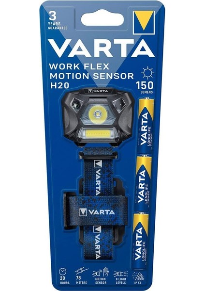 Work Flex Motionsensor H20(KAFA Feneri) (Hareket Sensörlü)