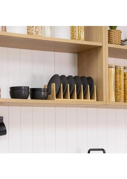 Home 6 Bölmeli Bambu Tabaklık ve Tencere Kapağı Düzenleyici – Doğal Ahşap, Şık ve Dayanıklı Mutfak Organizeri, Tava,tabak ve Kapaklar Için Çok Amaçlı Düzenleyici indirimleri