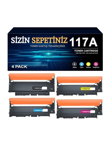 117A Renkli Lazer 150A, 150NW, Mfp 178NW, Mfp 178NW, Mfp 178NW, Mfp 178NWG, Mfp 179FNW, Mfp 179FWG Için 117A W2073A W2073A Uyumlu Muadil Toner