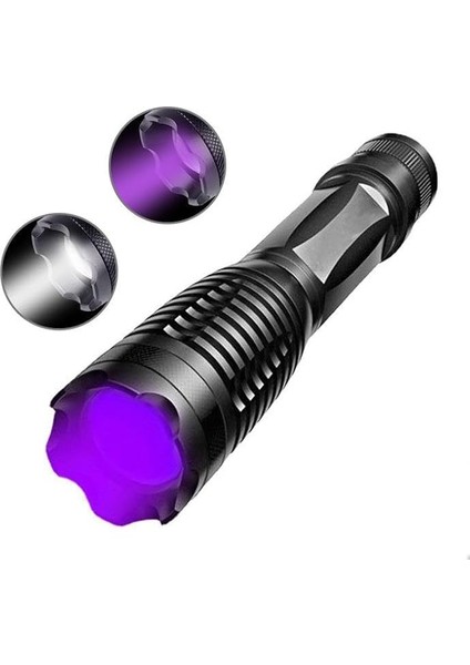 Çift Işık Dual Uv Mor Işık ve Xml-T6 2000 Lümens El Feneri