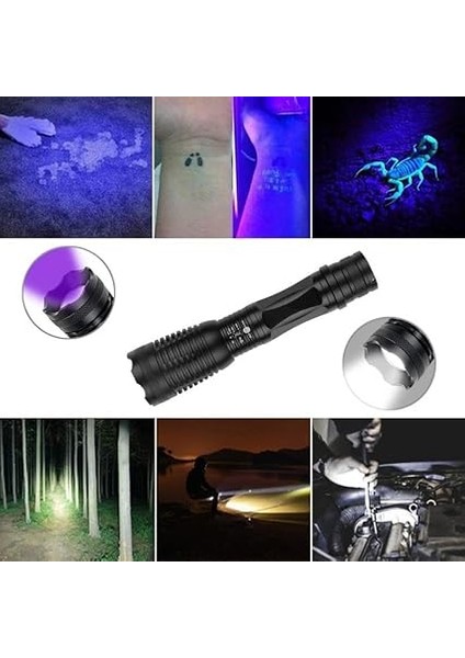 Çift Işık Dual Uv Mor Işık ve Xml-T6 2000 Lümens El Feneri fırsatları