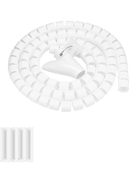 Kablo Sargısı, 1 Adet Spiral Sargı Tüpü, Siyah, Beyaz, Gümüş (Isteğe Bağlı) Çeşitli Boyut Seçenekleriyle Hidrolik Hortum Koruyucu Kablo (1,5 M * 22 mm #05)