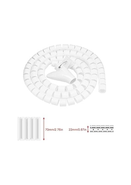 Kablo Sargısı, 1 Adet Spiral Sargı Tüpü, Siyah, Beyaz, Gümüş (Isteğe Bağlı) Çeşitli Boyut Seçenekleriyle Hidrolik Hortum Koruyucu Kablo (1,5 M * 22 mm #05) modelleri