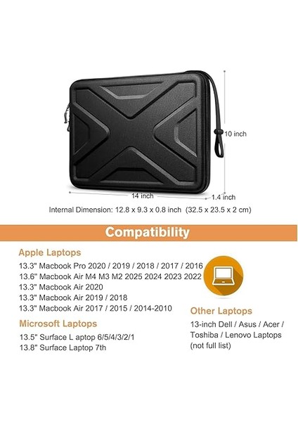 Pc Tutucu Çanta, 13" MacBook Air M4/m3/m2 A3240 A3113 A2681 2025-2022 Için Ince Sert Koruyucu Kılıf 14" Macbook Pro 2024-2021, 13" MacBook Air/pro, 13" iPad Pro M4 ve iPad Air M3 M2 fiyatları