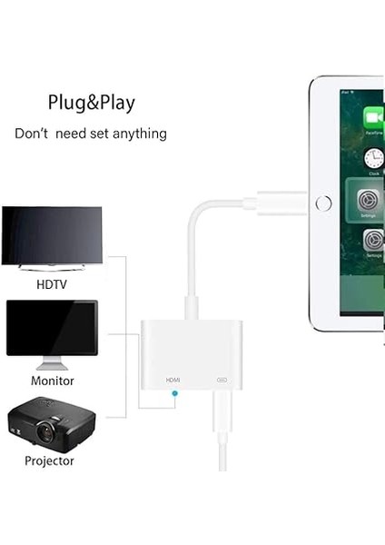 Lightning Dijital Av Adaptörü HDMI Kablosu Senkronizasyon iphone ipad Uyumlu Tv Projektör fiyatları