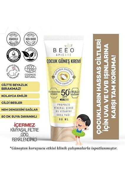 Propolisli Yüksek Koruma Çocuk Güneş Kremi, 50+ Spf, 80 ml fiyatları