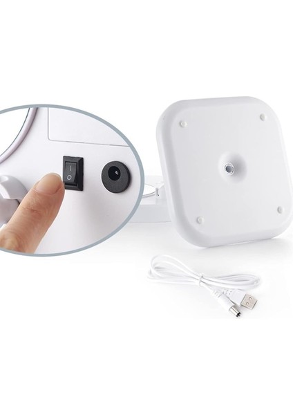 Of Myth - 1x+5x Zoom 23 LED Işıklı Makyaj Aynası, 360° Döner, Dokunmatik Sensörlü, Kablolu – Kablosuz Kullanım indirimleri