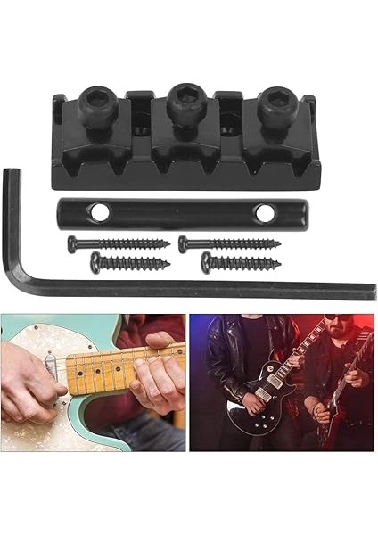 Floyd Rose Çift Kilitleme Tremolo Sistemi Köprüsü Elektro Gitar Değiştirme Için Gitar Kilitleme Somunu Dize Kilidi (Siyah (GE99)) indirimleri