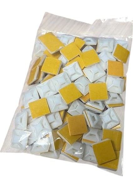 Kroşe 19X19 mm – 100 Adet | Kuvvetli Çift Taraflı Bantlı Kablo Bağı Kroşesi | Nylon 6.6 Malzeme | Kablo Düzenleyici, Montaj ve Sabitleme Için Uygun indirimleri