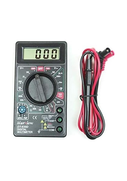 DT-830D Dijital Multimetre Avometre - Digital Ölçü Aleti - Akım, Voltaj, Direnç Ölçer - Siyah Ölçü Aleti