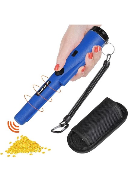 Shine Metal Dedektörü, Pinpointer, Su Geçirmez Taşınabilir Metal Detektörü, Entegre LED Göstergeli, 360° Tarama Iğnesi, Pointer Altın, Madeni, Para Avı Için Metal Vizör, Takı, Mavi