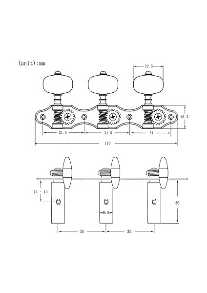 2 Planks Klasik Gitar Akort Burgusu Akustik Gitar Akort Aletleri 1:18 Akort Anahtarı 3 Sol 3 Sağ Gitar Düğmeleri Yedek fırsatları