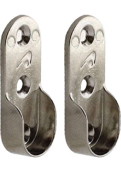Askı Flanşı Oval Dolap Boru Sabitleme Kıyafet Elbise Askı Flanş Aparatı Krom 45 mm (2 Adet)