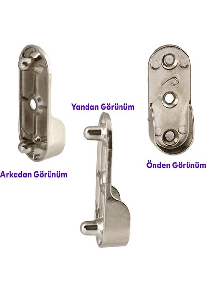 Askı Flanşı Oval Dolap Boru Sabitleme Kıyafet Elbise Askı Flanş Aparatı Krom 45 mm (2 Adet) modelleri