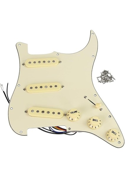 Alnicov Sss 3 Katlı Önceden Kablolu Yüklü Pickguard Kazı Kazı Kazı Plakası Düz Kutuplu Alnico V Manyetikler Kiti St St Elektro Gitar Yedek Parçaları Krem 3 Kat