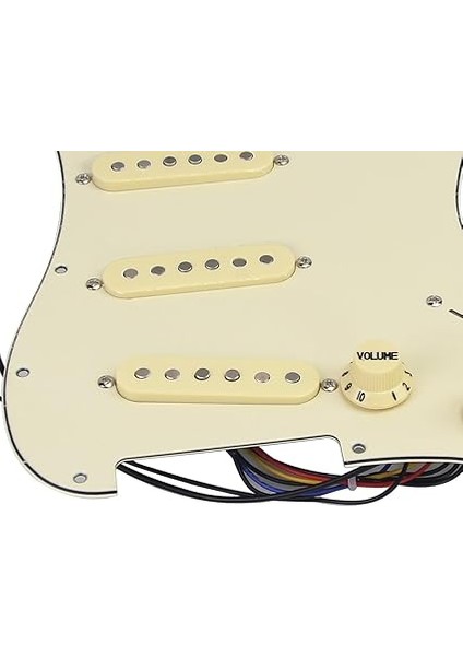 Alnicov Sss 3 Katlı Önceden Kablolu Yüklü Pickguard Kazı Kazı Kazı Plakası Düz Kutuplu Alnico V Manyetikler Kiti St St Elektro Gitar Yedek Parçaları Krem 3 Kat fırsatları
