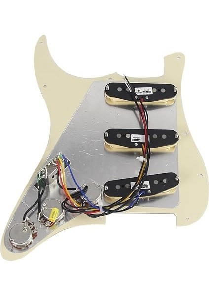 Alnicov Sss 3 Katlı Önceden Kablolu Yüklü Pickguard Kazı Kazı Kazı Plakası Düz Kutuplu Alnico V Manyetikler Kiti St St Elektro Gitar Yedek Parçaları Krem 3 Kat indirimleri