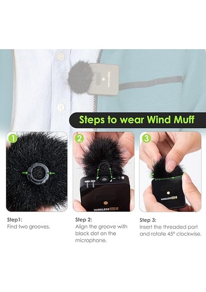 Mikrofon Rüzgar Koruması, Rode Wireless Go 2 ile Uyumlu, Profesyonel Pop Filtresi, Kablosuz Go Iı Için Geliştirilmiştir, Ultra Kompakt Kablosuz Mikrofon Sistemi Go Iı Furry Ön Cam Aksesuarı fırsatları