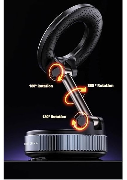 K007 Araç Telefon Tutucu ve Standı Katlanabilir 360 Derece Her Yöne Dönebilir Vakum Magnetic Kilitli Mıknatıslı 5 kg Taşıma Kapasiteli Şık ve Kaliteli Sağlam Çok Güçlü ve Tüm Yüzeylere Uygundur fiyatları