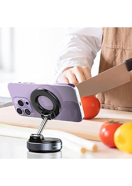 K007 Araç Telefon Tutucu ve Standı Katlanabilir 360 Derece Her Yöne Dönebilir Vakum Magnetic Kilitli Mıknatıslı 5 kg Taşıma Kapasiteli Şık ve Kaliteli Sağlam Çok Güçlü ve Tüm Yüzeylere Uygundur modelleri