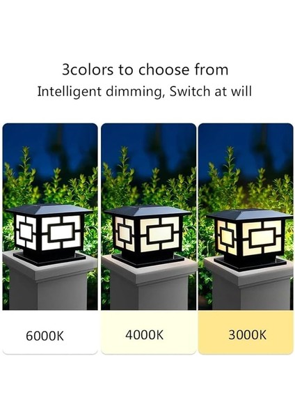 Solar Güneş Enerjili 10W Set Üstü Bahçe Aydınlatması, Su Geçirmez, 3200K-6500K, Sütun Üzeri Solar Küp Armatür, 2 Modlu (Beyaz-Gün Işığı), Veranda, Çit, Bahçe Duvarı Küp Aydınlatma 165×110 mm indirimleri