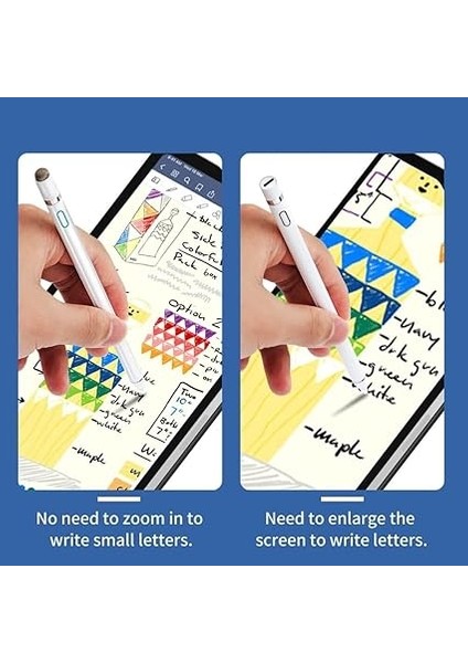 Aktif Kapasitif Kalem iPad Stylus Ios Android Uyumlu Tablet Boyama Kalemi Dokunmatik Ekran Kalemi Stylus Kalem Kumaş Kafa Evrensel Beyaz modelleri