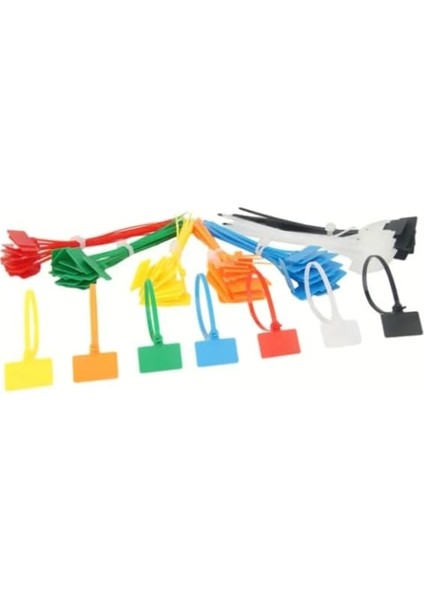 700 Adet 7 Renk Etiketli Elektrik Kablosu Kablo Bağı Klips Plastik Cırt Cırt Kelepçe 100X3MM (7 Renk (700 Adet)) modelleri