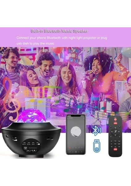 Galaksi Gökyüzü ve Yıldızları Yansıtan Gece Lambası Hoparlör Özellikli LED Rgb Işıklı Uzaktan Kumandalı 3 Farklı Aydınlık Seviyesi Telefon ile Bluetooth Bağlantı 13CM x 16CM SP17 fırsatları
