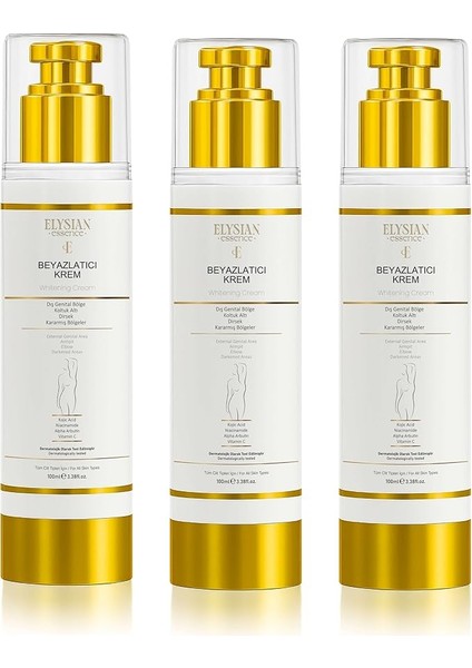 Essence Cilt Beyazlatıcı | Kararma Giderici Krem 3'lü Set - Genital Bölge, Koltuk Altı, Bikini Bölgesi, Dirsek ve Vücut 100 ml