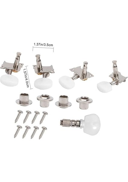 Banjo Akort Burguları Seti 5 Adet 4 Burçlu Beyaz ve Gümüş Gitar Için Banjo Makinesi fiyatları