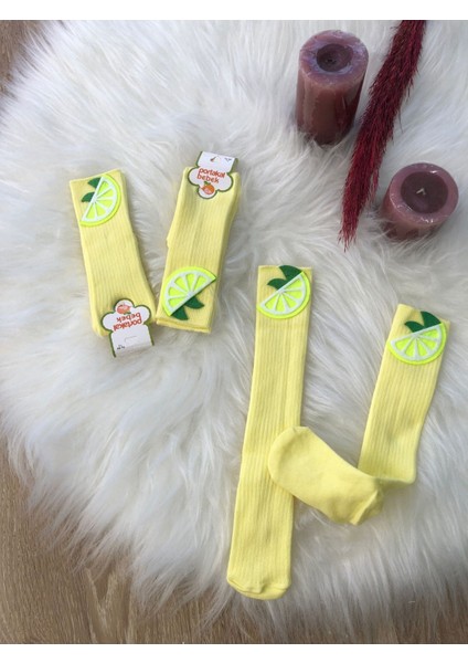 Kız Çocuk 2 Adet Meyve Figürlü 1/5 Yaş Çorap fiyatları