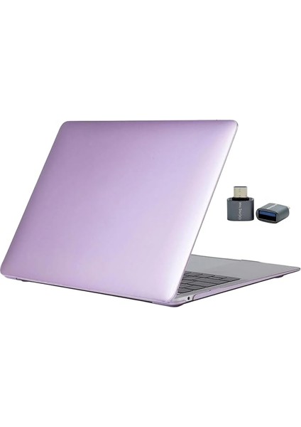 Macbook Air Kılıf 13.6 Inç M2-M3-M4 Çip Uyumlu A2681 A3113 A3240 | Kristal Sert Koruma Kılıfı | Hafif Ince Tasarım, Çizilmeye Dayanıklı, Parlak Kapak Açık Lila