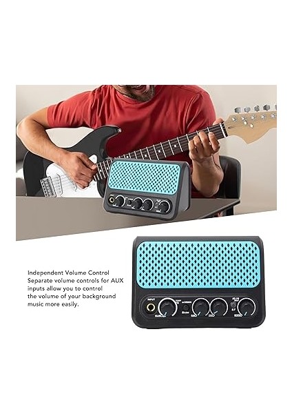 Gitar Amplifikatörü, 5.0 Çift Kanallı Küçük Taşınabilir Şarj Edilebilir Hoparlör Elektro Gitar Amfisi Günlük Uygulama Için fiyatları