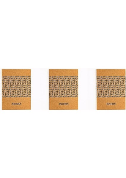 17X24 cm Kraft Bloknot 50 Yaprak, Çizgili 3'lü Paket